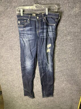 AG Adriano Goldschmied Stilt Jeans Womens 27 Medium Wash Blue Distressed Denim